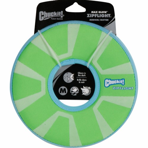 Chuckit! Max Glow Zipflight Frisbee pimedas helendav mänguasi koerale