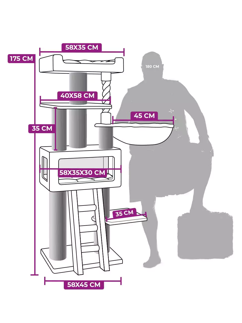 Petrebels Parklane 175 kraapimispuu kassidele - Image 9