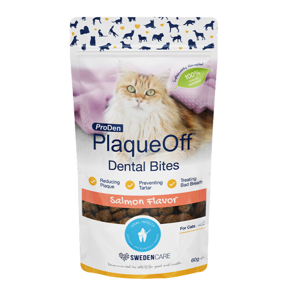 PlaqueOff Dental Bites Salmon kassile, 60 g