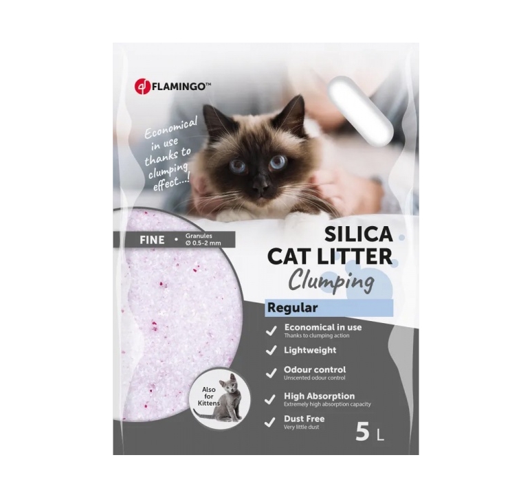 Flamingo Silica peene graanuliga kvartskristallist kassiliiv, 5 L